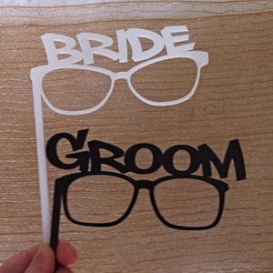 Thick ACRYLIC PHOTOBOOTH PROPS Bride and Groom Glasses Strong and Durable Acrylic Wedding Photo Booth Props Bride and Groom Gloasses image 3