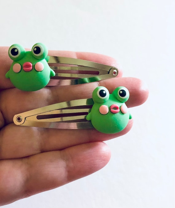 Set of 2 Frog Hair Clips, Frog Snap Clips, Frog Hair Accessories, Froggy  Barrettes, Kawaii Hair Clips, Cottagecore Frogs -  Canada