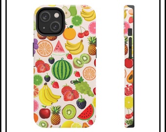 Fruit Phone Case, Fruits Collage Phone Case, Scrapbook Aesthetic Fruits Phone Case, Vegan Vegetarian, Spring Phone Case, Summer Phone Case