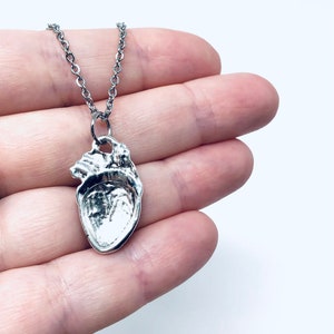Human Heart Necklace, Silver & Blood Red Heart Necklace, Human Heart ...