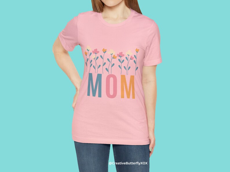 Mom T-shirt, Wild Flowers Mom Shirt, Boho Mom Tee, Mom T-shirt, Mothers Day Gift For Mom, Mom's Birthday Gift, Hippie Hippies Mommy Shirt image 5