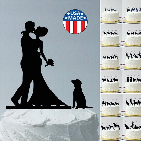 Made In Usa Include Your Dog Bride Groom Silhouette Etsy