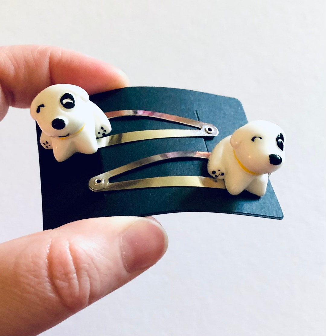 Puppy Dog Hair Clips Black & White Dog Hair Clips Pets Fur Etsy