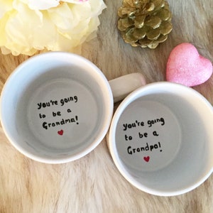 Pregnancy Announcement Surprise Mugs You're Going To be A Grandpa & Grandma Set, Baby Announcement for Grandparents, Grandfather Grandmother image 6