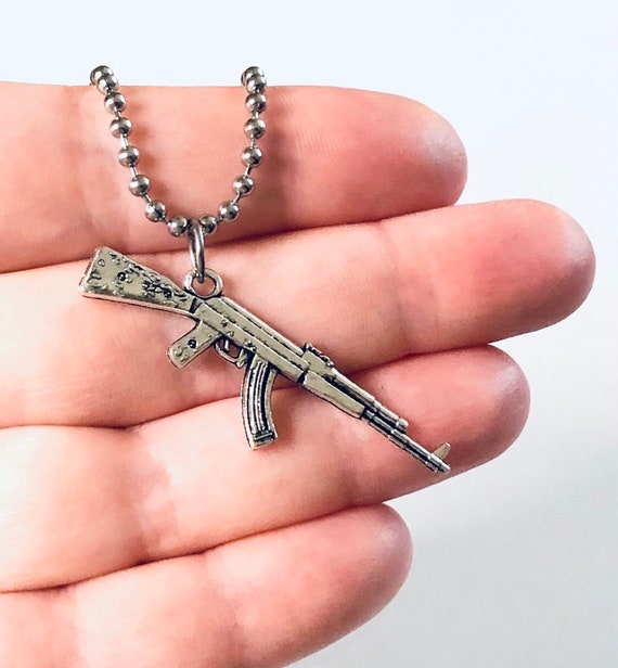Men Gold Plated Iced Out Ak-47 Machine Gun Pendant 26 inch figaro chain |  Fran & Co. Jewelry Inc. | Reviews on Judge.me