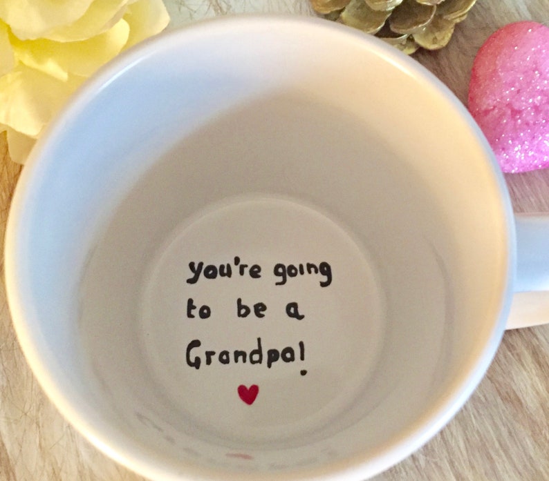 Pregnancy Announcement Surprise Mugs You're Going To be A Grandpa & Grandma Set, Baby Announcement for Grandparents, Grandfather Grandmother image 3