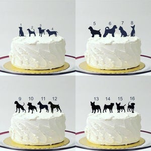 Wedding Cake Topper with Dog Personalized Silhouette, Bride and Groom Cake Topper, MADE In USA, image 4