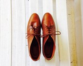 vintage brown leather ankle boots, fall booties, autumn boots, womens shoes size 10