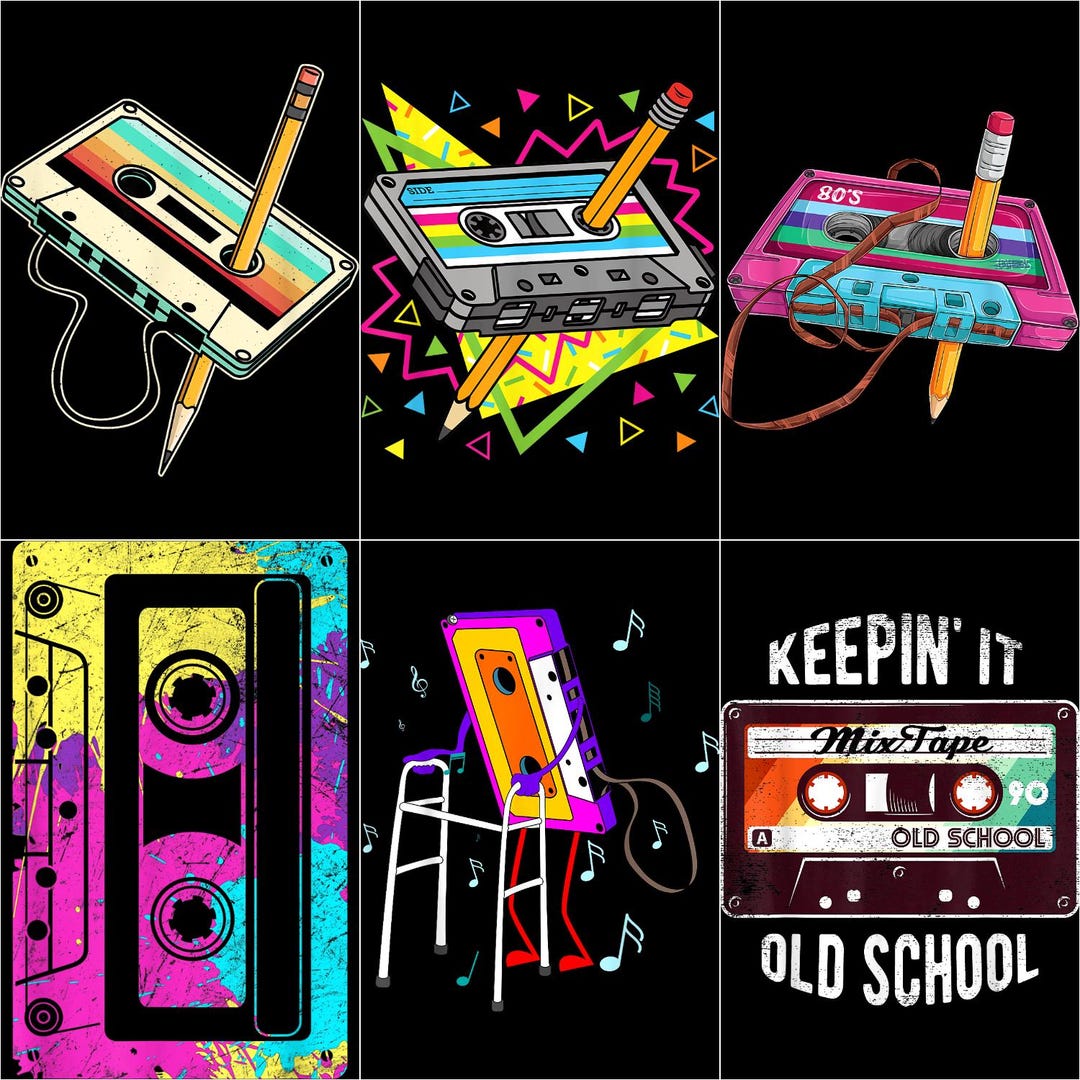 80s 90s Retro Party Costume Nostalgia Cassette PNG | Vintage 80s ...