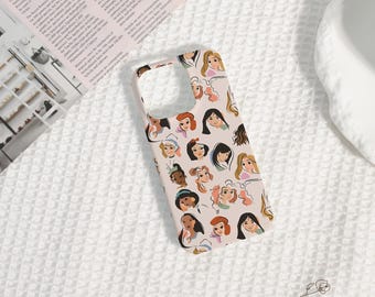 Cartoon Princess Personalized Name Phone Case Cover for iPhone 16/15/14/13/12Pro Max,iPhone 16/15/14 Plus,iPhone SE 2020,iPhone 12/13 Mini
