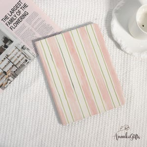 Pink Stripes Pattern Personalised iPad Case for iPad A16 2025,iPad Pro 2024/2022/2021,12.9"11",Air 4/5/7-13"11",iPad 8/9/10,iPad Mini 6/5
