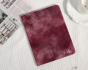 Burgundy Marble Pattern Personalised iPad Case for iPad A16 2025,iPad Pro 2024/2022/2021,12.9"11",Air 4/5/7-13"11",iPad 8/9/10,iPad Mini 6/5