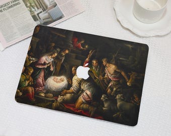 Funda personalizada para MacBook con diseño del nacimiento de Jesús para MacBookRet 15/13, Air 15/13, MacBook 12, MacBook Pro 16/15/14, fundas para portátiles Apple Neo A18.
