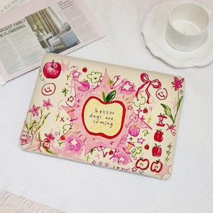 Cute Apple Collage New MacBook Case for MacBook Ret 15/13,Air 15/13,MacBook 12,MacBook Pro 16/15/14,Apple Laptop Sleeves Cover A2941 2141