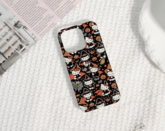 Halloween Cat Hard Personalized Name Phone Case Cover for iPhone 16/15/14/13/12 Pro Max,iPhone 16/15/14 Plus,iPhone SE 2020,iPhone 12/13Mini