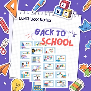Printable Lunch Box Notes for Kids | Back to School Encouragement | Funny & Cute Lunch Notes | Digital Download for Parents