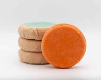 Shampoobar "Orangenglück" - festes Shampoo mit ätherischem Orangen Öl, für alle Haartypen - besonders für trockenes und strapaziertes Haar