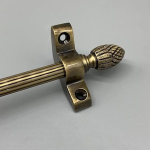 Antique Brass Stair Rods - 3/8" X 36" - Simplicity - Crystal Finial