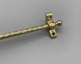 Brass Stair Rod (Set of 13) - 3/8&quot; x 28.5&quot; Simplicity Candy Twisted - Ball Finial