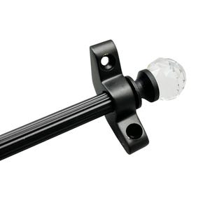 Wrought Iron Stair Rod (Set of 13) - 3/8&quot; x 28.5&quot; Simplicity Norfolk Reeded - Crystal Ball Finial