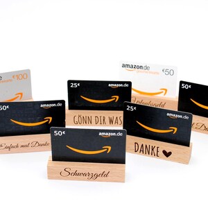 Gutschein Kartenhalter | Fotohalter | Geschenkverpackung aus Holz mit Gravur