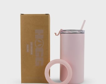 PINK 4 in 1 can cooler and cup with integrated bottle opener.
