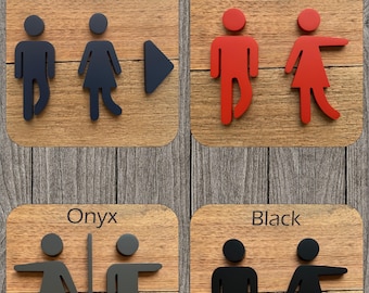 Modern Matte Acrylic Restroom Sign: Laser Cut Pictogram.