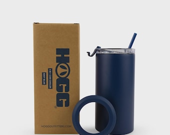 NAVY BLUE 4 in 1 can cooler and cup with integrated bottle opener.
