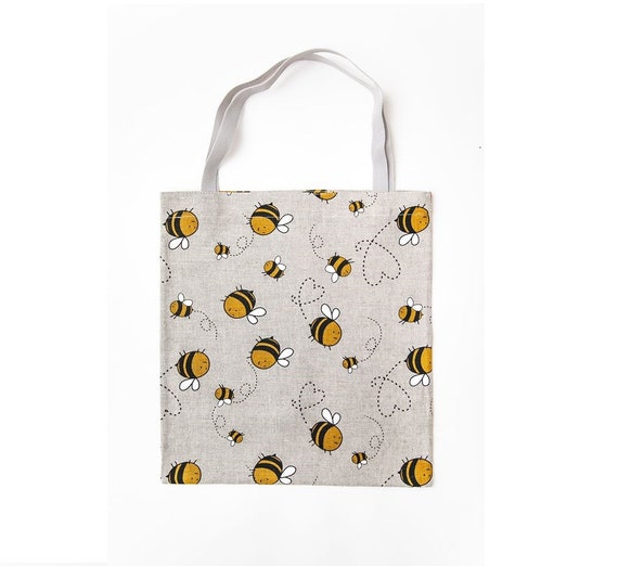 Linen Market Bag Bee. Size: 13 X13 | Etsy