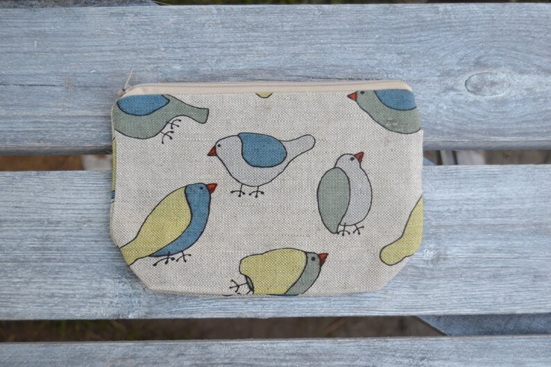 Pencil Pouch Pencil Case Back To School Grey Gray Birds