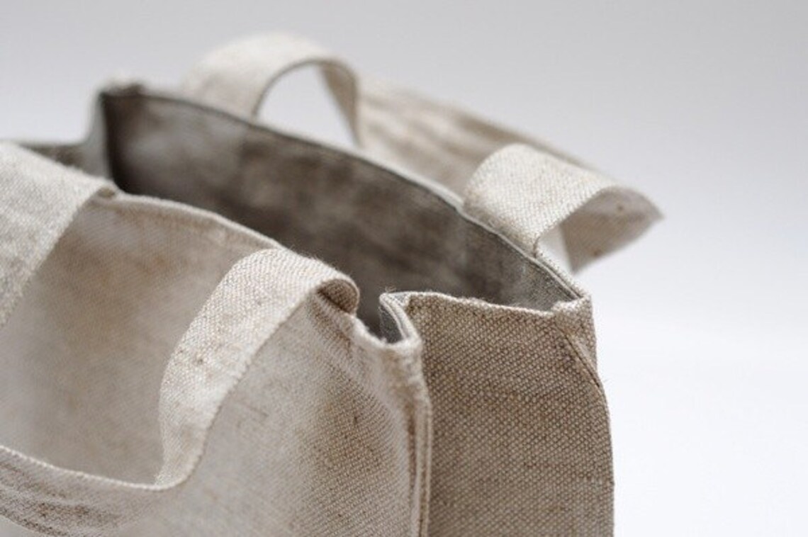 Lunch Bag Eco Friendly Natural Linen Etsy