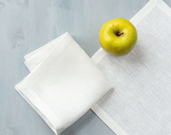 White Linen Napkins. Linen napkins for Wedding, Holiday, Easter, Thanksgiving or Christmas dining table. 1 napkin or set of 2, 4, 8 or 100.