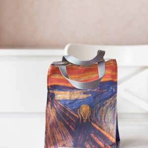 Edvard Munch, The Scream, Linen Eco Friendly Lunch bag, Canvas Lunch Bag image 2