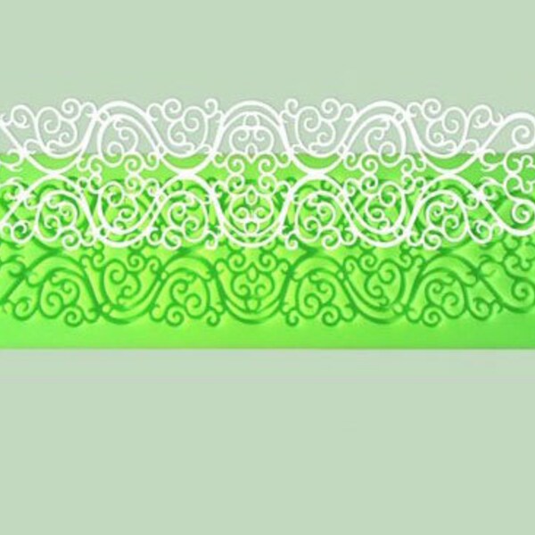 Sugar Lace Silicone Mold - Lace Mold - Cake Design - 16 cm x 5.2 cms - 1 Piece - Ready to ship