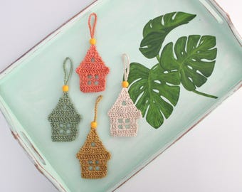 Crochet Christmas Ornaments: Handmade Cotton Christmas House