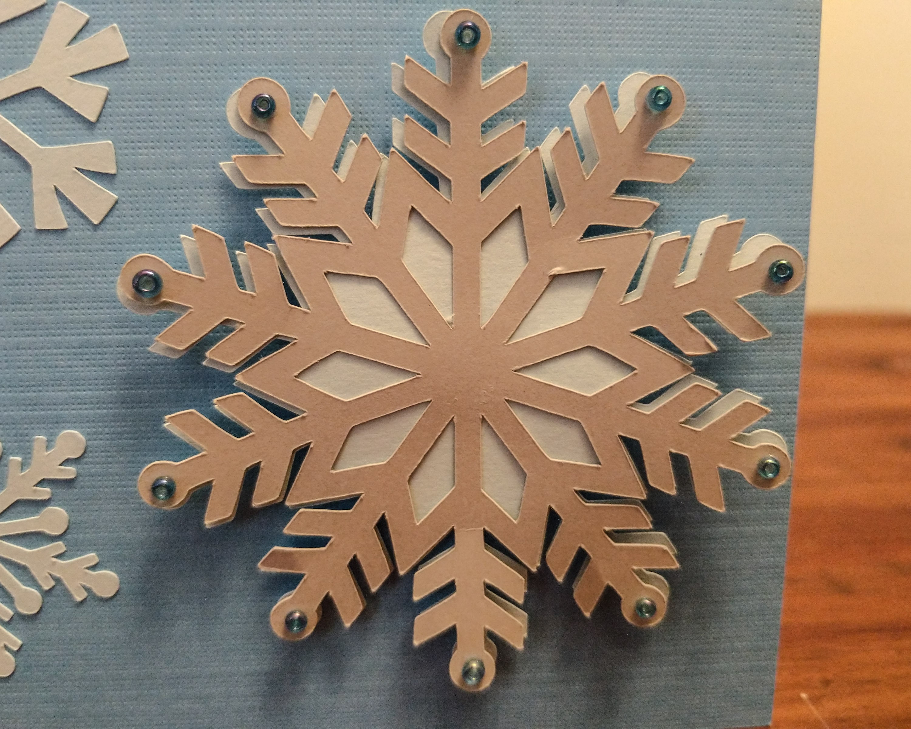 Tarjeta copo de nieve 3D 5x7