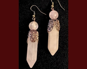 Rose Quartz Dangles #2