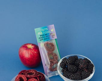 Apfel-Brombeere zuckerfrei 10 Bonbons/Obst-SCHALE/Früchterolle/Mixobstrolle/Apfel/Brombeere/Beere/Ohne Zuckerzusatz