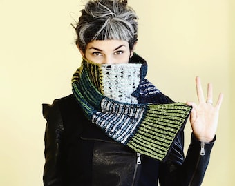 Modular 2 Color Brioche Scarf Knitting Pattern PDF
