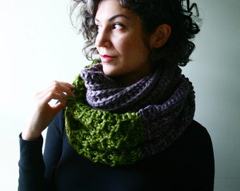 Worlds Collide Cowl Knitting Pattern PDF instant download