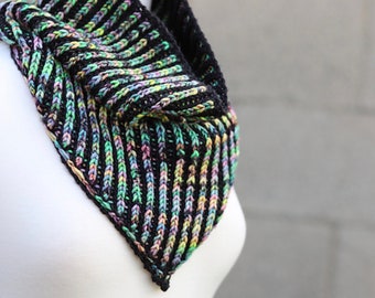 Worsted Brioche Bandana Cowl Knitting Pattern PDF instant download