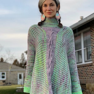 Pretty Things Poncho Pullover KNITTING PATTERN PDF instant download