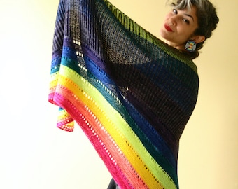 Rainbow Bridge Wrap KNITTING PATTERN PDF instant download