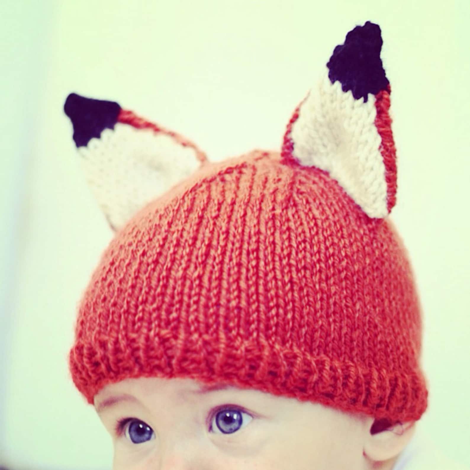 Knit Fox Hat Pattern Knitting PDF Instant Download Kids Baby Etsy