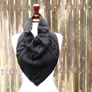Cabled Bandana Cowl Knitting Pattern PDF instant download