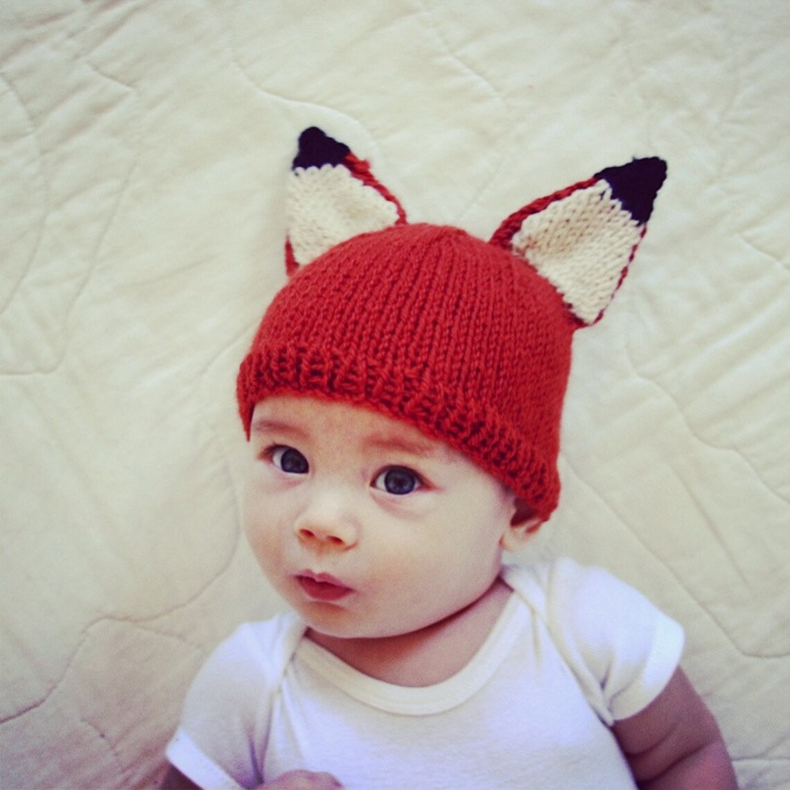 Knit Fox Hat Pattern Knitting PDF Instant Download Kids Baby - Etsy