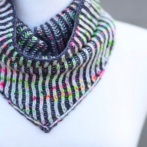 Fingering Weight Brioche Bandana Cowl Knitting Pattern PDF instant download