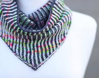 Fingering Weight Brioche Bandana Cowl Knitting Pattern PDF instant download