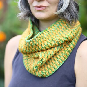 Zipline Brioche Cowl Knitting Pattern PDF instant download image 2