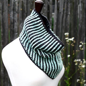 Worsted Brioche Bandana Cowl Knitting Pattern PDF instant download image 3